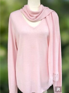 🆕 Karen Scott Sweater Baby Pink Pearl